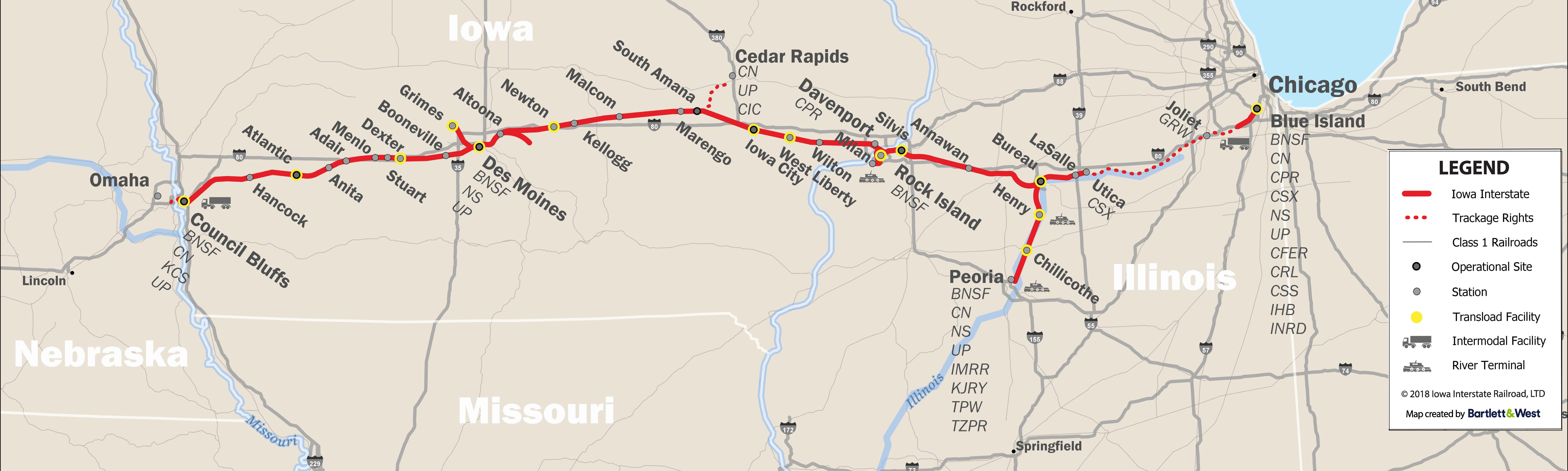 Rock Island Railroad Map Iowa Ship With Iais Overview - Iowa Interstate Railroad, Llc